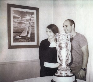 With the Manhasset Bay Challenge Cup - won in 1969 by Ralph DiMattia representing South Boston Yacht Club